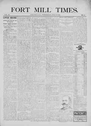 Fort Mill Times Newspaper July 18, 1900 kapağı