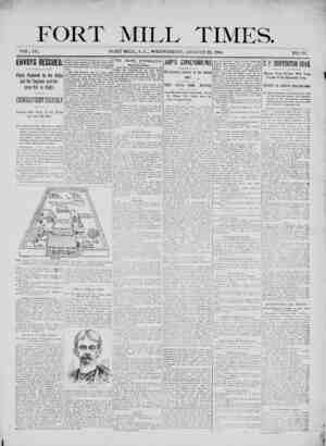 Fort Mill Times Newspaper August 22, 1900 kapağı