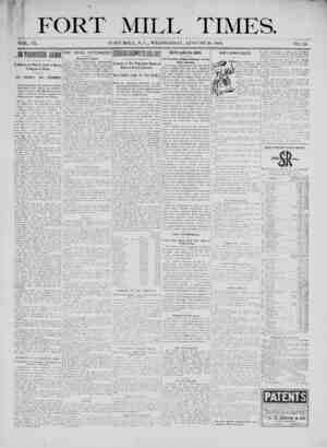 Fort Mill Times Newspaper August 29, 1900 kapağı