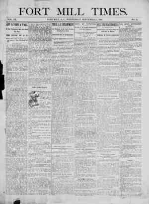 Fort Mill Times Newspaper September 5, 1900 kapağı