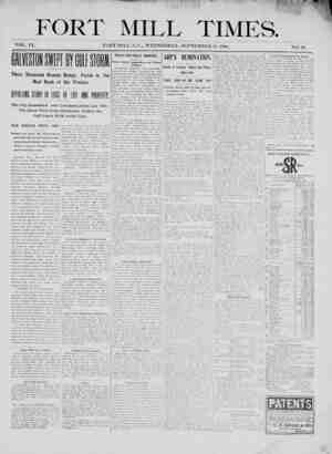 Fort Mill Times Newspaper September 12, 1900 kapağı