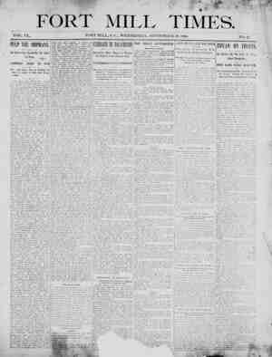 Fort Mill Times Newspaper September 19, 1900 kapağı