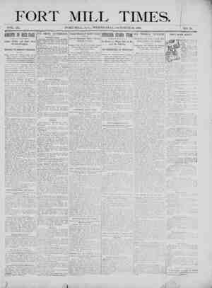 Fort Mill Times Newspaper October 10, 1900 kapağı