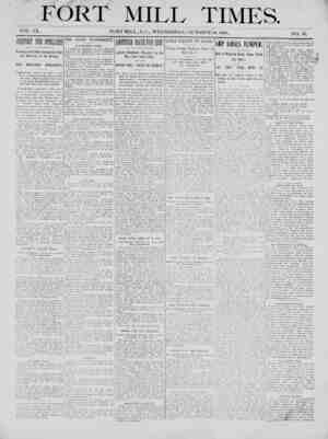 Fort Mill Times Newspaper October 24, 1900 kapağı
