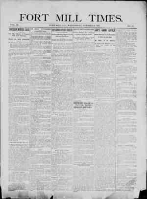 Fort Mill Times Newspaper October 31, 1900 kapağı
