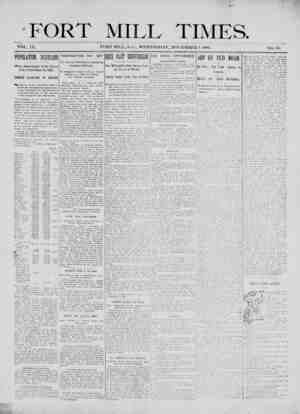 Fort Mill Times Newspaper November 7, 1900 kapağı
