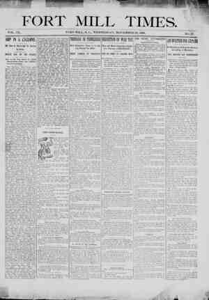 Fort Mill Times Newspaper November 28, 1900 kapağı