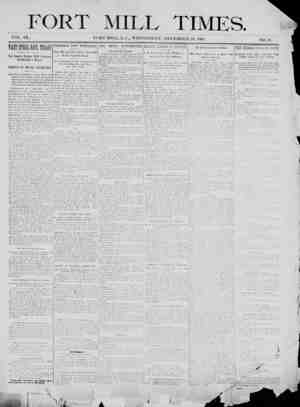 Fort Mill Times Newspaper December 26, 1900 kapağı