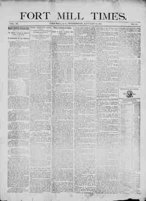 Fort Mill Times Newspaper January 16, 1901 kapağı