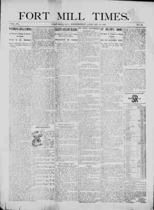Fort Mill Times Newspaper January 23, 1901 kapağı