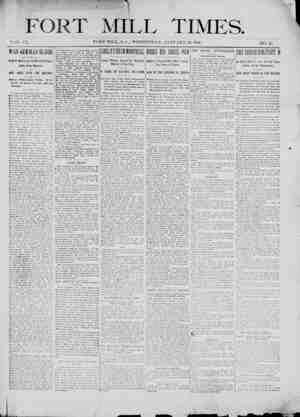 Fort Mill Times Newspaper January 30, 1901 kapağı