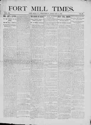 Fort Mill Times Newspaper February 13, 1901 kapağı