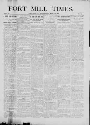 Fort Mill Times Newspaper March 13, 1901 kapağı
