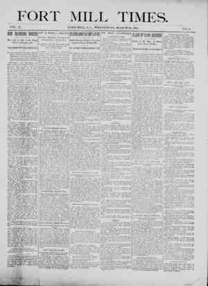 Fort Mill Times Newspaper March 20, 1901 kapağı