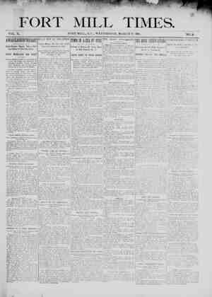 Fort Mill Times Newspaper March 27, 1901 kapağı