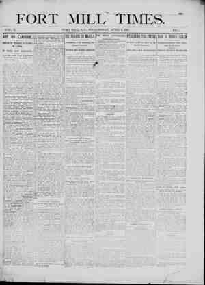 Fort Mill Times Newspaper April 3, 1901 kapağı