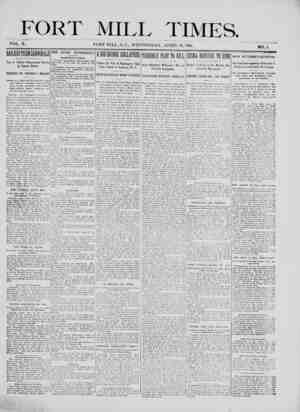 Fort Mill Times Newspaper April 10, 1901 kapağı