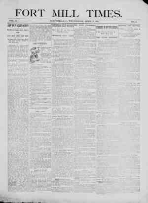 Fort Mill Times Newspaper April 17, 1901 kapağı