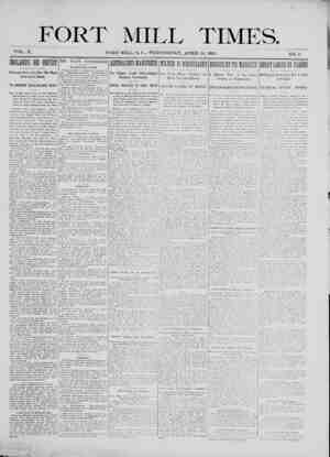 Fort Mill Times Newspaper April 24, 1901 kapağı
