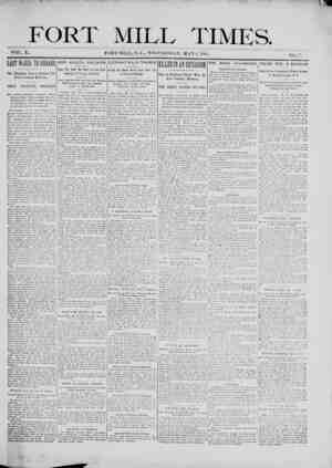 Fort Mill Times Newspaper May 1, 1901 kapağı