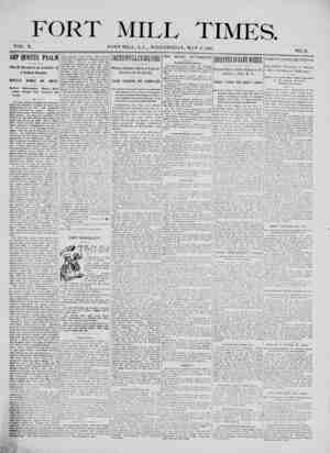 Fort Mill Times Newspaper May 8, 1901 kapağı