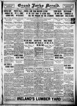 Grand Forks Herald Newspaper 26 Temmuz 1916 kapağı