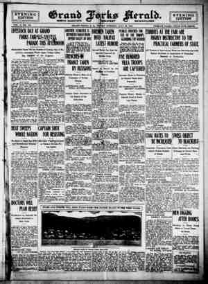 Grand Forks Herald Newspaper 28 Temmuz 1916 kapağı