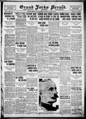 Grand Forks Herald Newspaper 12 Ağustos 1916 kapağı
