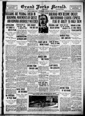 Grand Forks Herald Newspaper 23 Ağustos 1916 kapağı