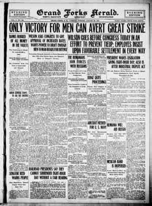 Grand Forks Herald Newspaper 29 Ağustos 1916 kapağı