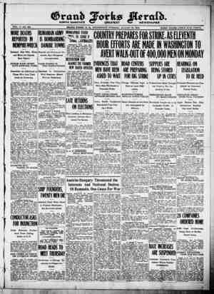 Grand Forks Herald Newspaper 30 Ağustos 1916 kapağı