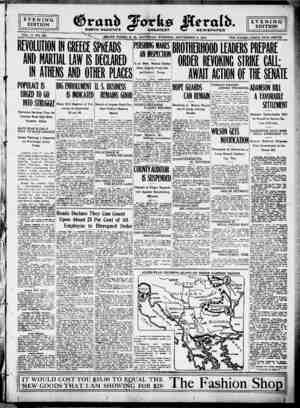 Grand Forks Herald Gazetesi September 2, 1916 kapağı