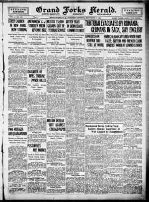 Grand Forks Herald Newspaper 7 Eylül 1916 kapağı