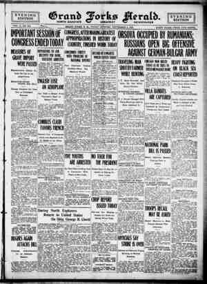 Grand Forks Herald Gazetesi September 8, 1916 kapağı