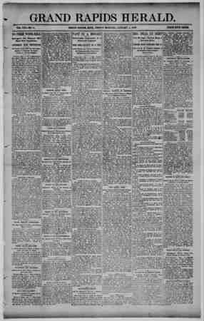 Grand Rapids Herald Newspaper January 8, 1892 kapağı