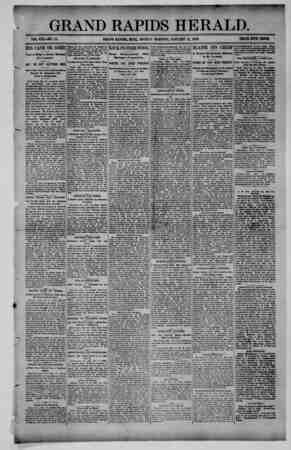 Grand Rapids Herald Newspaper January 11, 1892 kapağı