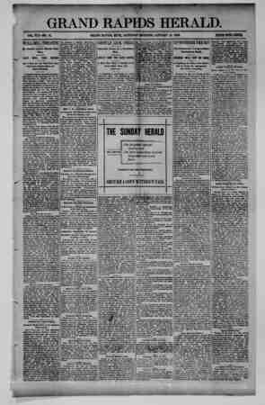 Grand Rapids Herald Newspaper January 16, 1892 kapağı