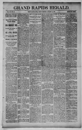 Grand Rapids Herald Newspaper January 22, 1892 kapağı