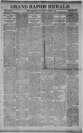 Grand Rapids Herald Newspaper February 1, 1892 kapağı