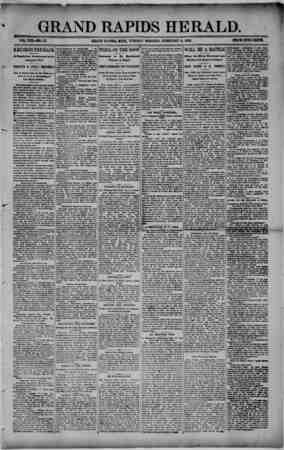 Grand Rapids Herald Newspaper February 2, 1892 kapağı