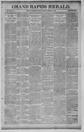 Grand Rapids Herald Newspaper February 4, 1892 kapağı