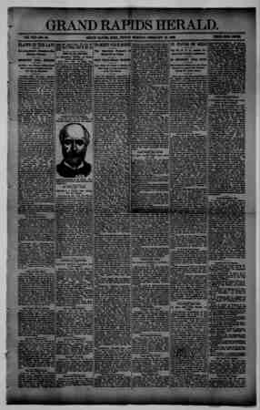 Grand Rapids Herald Newspaper February 19, 1892 kapağı