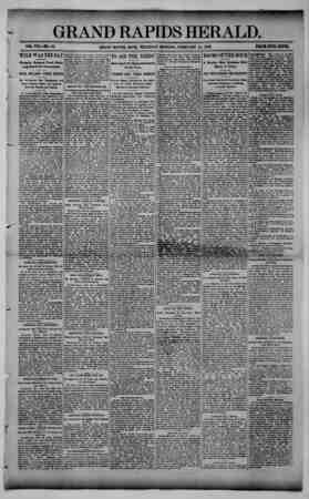 Grand Rapids Herald Newspaper February 25, 1892 kapağı