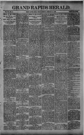 Grand Rapids Herald Newspaper February 26, 1892 kapağı