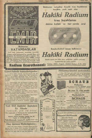    8 HABER — Akşam Postası a Muhterem  vatandaş: Ecnebi traş bıçaklarına tercihen yerli malı olan Hakiki Radium traş...