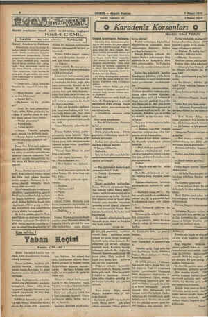  gam Postası — 7.Nisan 1934 — Tariht Tefrika: 10 7 Nisan 1934 © Karadeniz Korsanları © 8 j — HABER — rv-*""i_'],x &E)_WHİ...