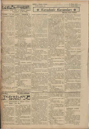    11 Nisan 1834 11 Nisan 1934 — HABER — Akşam Postası — Tarihit Tefrika: 14 ',vıeılılırı !ıııı" oduı ve blrblrlııc bağlıyan