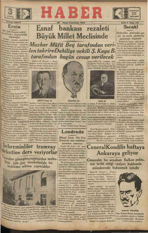 Haber Gazetesi 26 Nisan 1934 kapağı