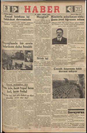 Haber Gazetesi 29 Nisan 1934 kapağı