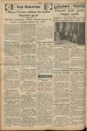  C 5 — 2 B HABER — Akşam Postası — KM ASA 2 Mayıs 1954 » lıNayıs Pariste mühim bir hadise olmadan geçti Alforvilde komünistler